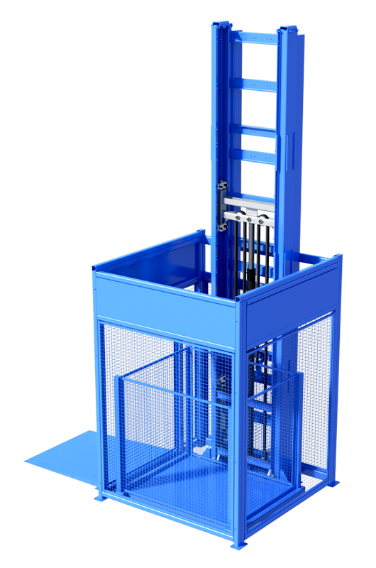 Winda towarowa napędzana masztem
